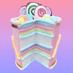 NWT New Cupcakes & Cashmere Pastel Cake Candy Christmas Tree Topper Table Decor